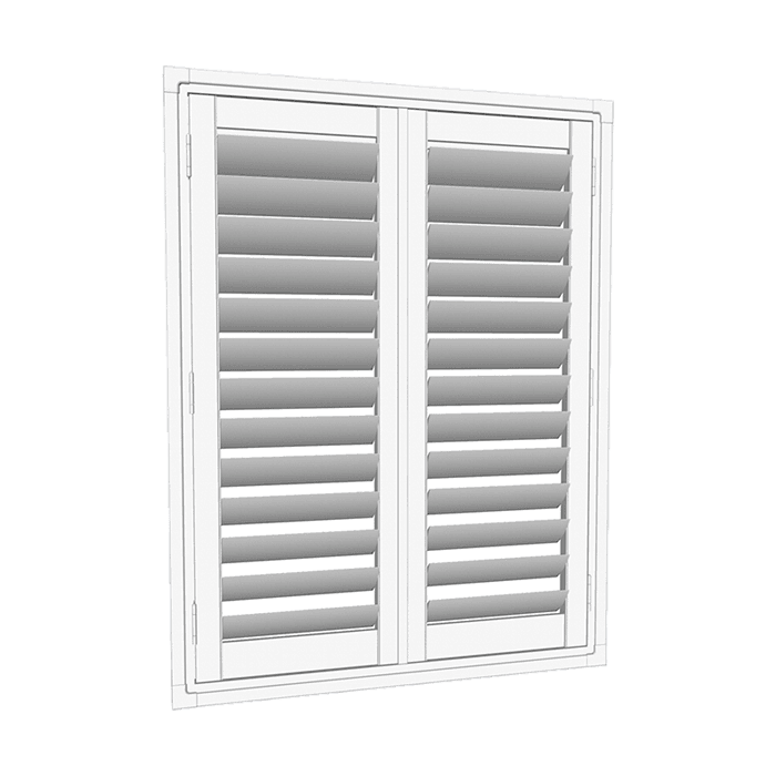 White plantation shutter panel with adjustable louvres
