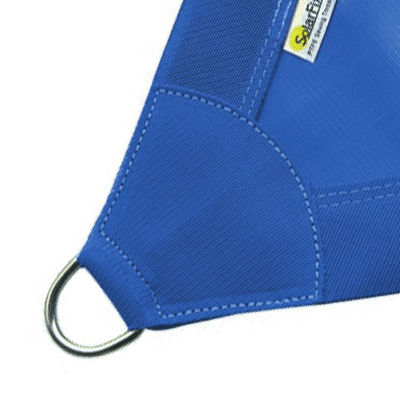 Monotec 370 shade sail corner with reinforced webbing edge