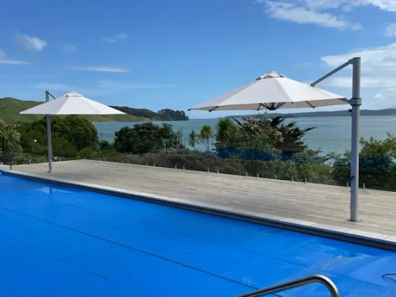 Shade7 sun umbrella installation at a New Zealand home