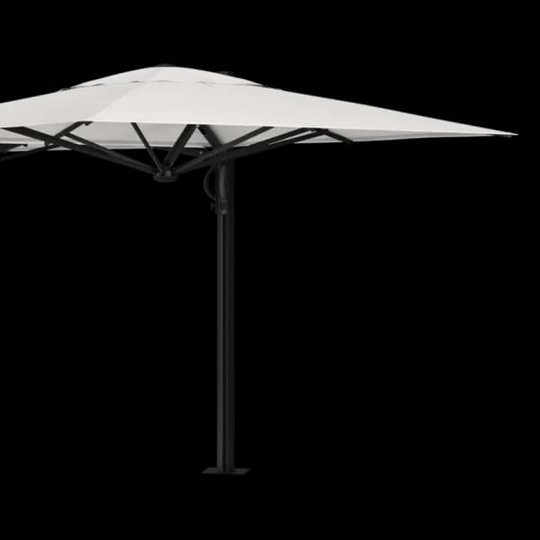 Shade7 Galaxy Dual twin-canopy cantilever umbrella on a single mast