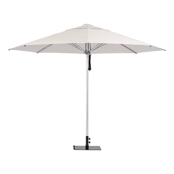 Shade7 Milan centre-pole outdoor umbrella with white canopy