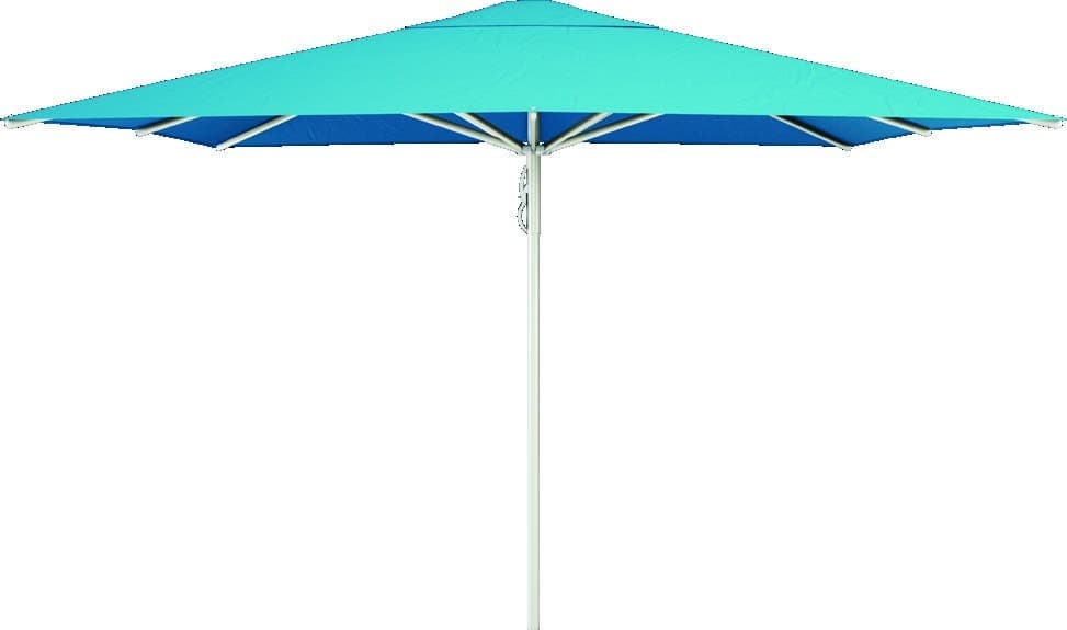 Teal Shade7 Alfresco telescopic umbrella with white centre pole