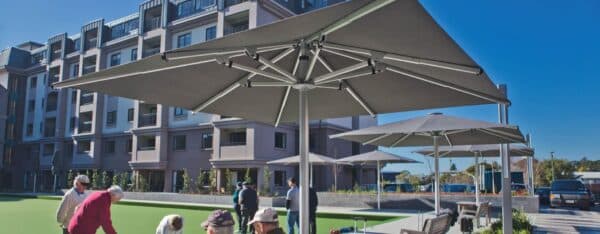 Large Shade7 Tempest outdoor umbrellas in New Zealand