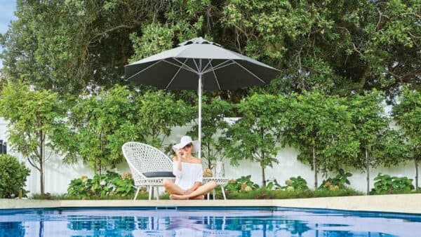 Charcoal 2.7m octagonal Shade7 Venice fibreglass umbrella