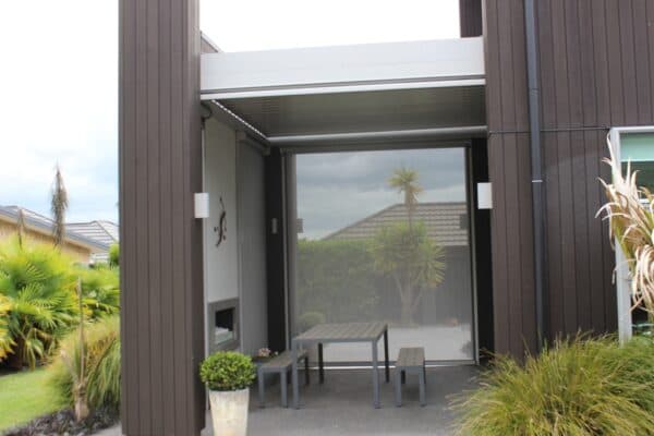 Ziptrak outdoor blinds installed on a Waikato patio