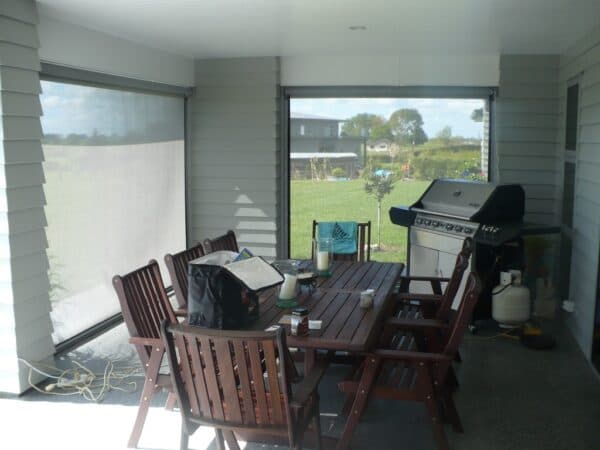 Clear Ziptrak cafe blinds enclosing a hospitality venue